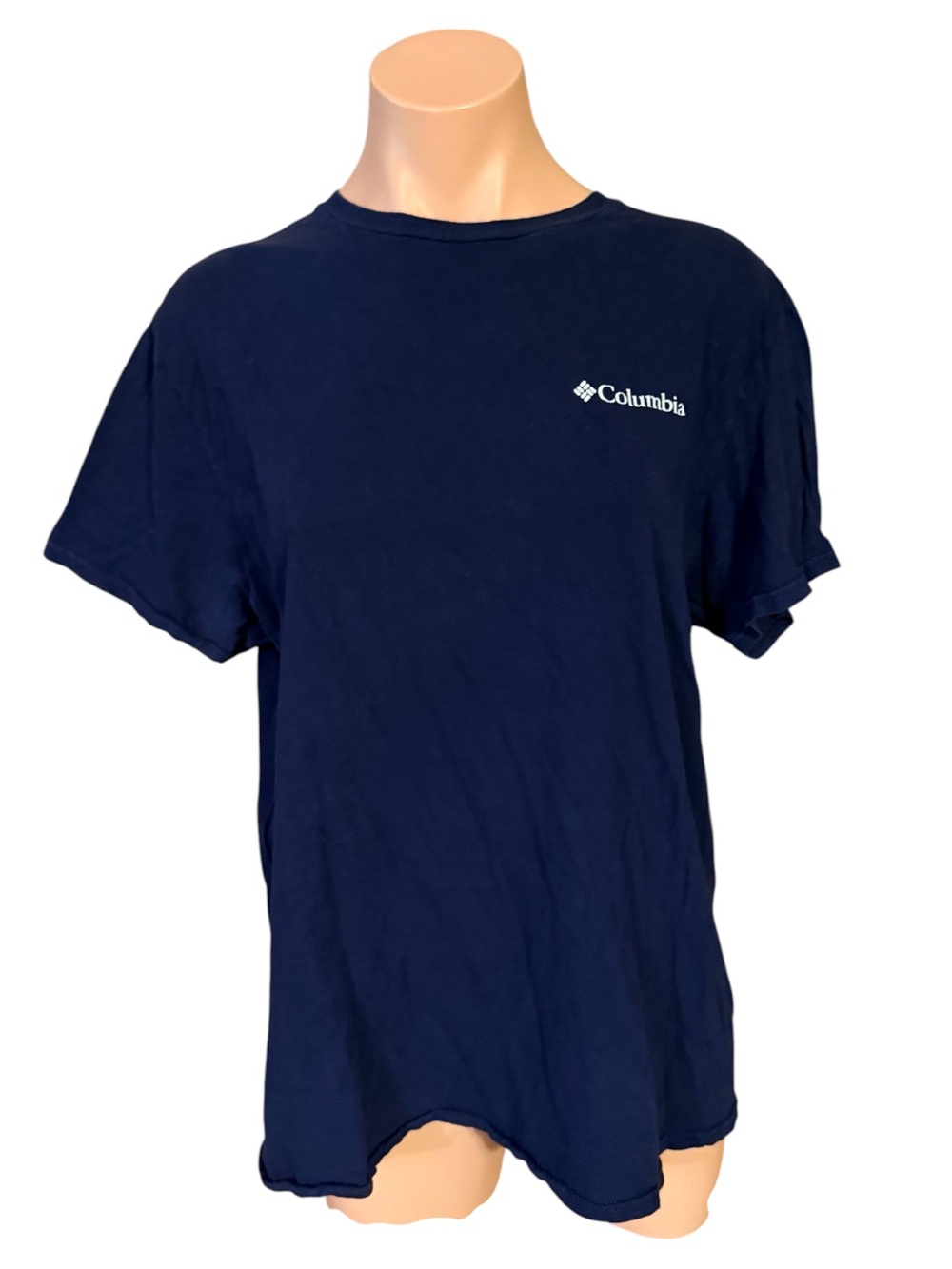 Columbia Mens Large Navy Blue USA Flag Graphic Tee Greater Outdoor Gear T-Shirt